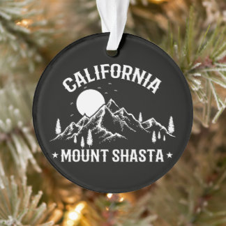 Vintage Mount Shasta California Travel Ornament