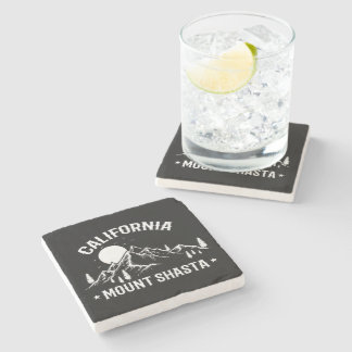 Vintage Mount Shasta California Travel Stone Coaster
