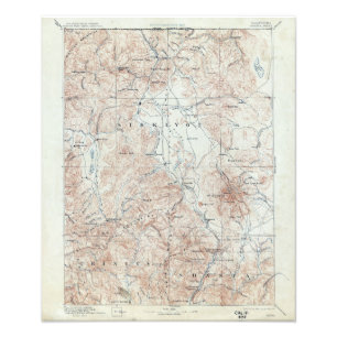 Vintage Mount Shasta Topographical Map Photo Print