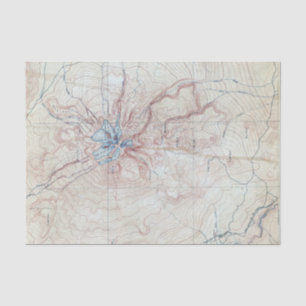 Vintage Mount Shasta Topographical Map Tissue Paper
