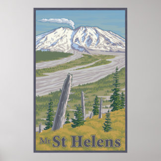 Vintage Mount St. Helens Travel Poster