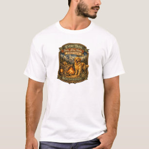 Vintage Mountain Adventure Dog Lover Design T-Shirt