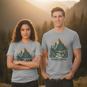 Vintage Mountain Adventure Explore Men's T-Shirt Tri-Blend Shirt
