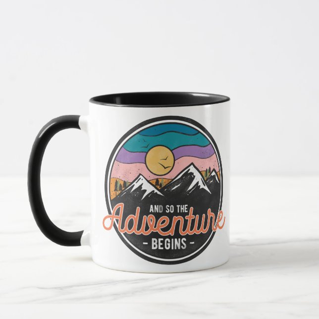 Vintage Mountain Adventure Mug (Left)
