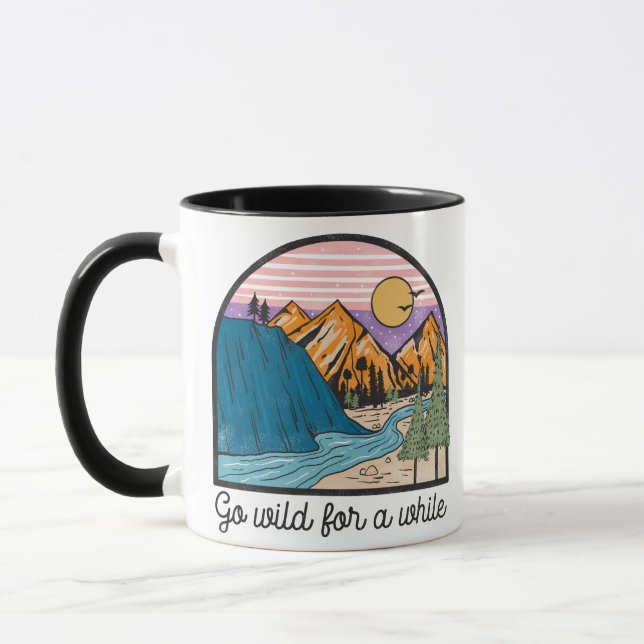 Vintage Mountain Adventure Mug (Left)