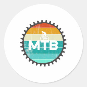 Vintage Mountain Bike - Retro Downhill Mtb Biking Classic Round Sticker