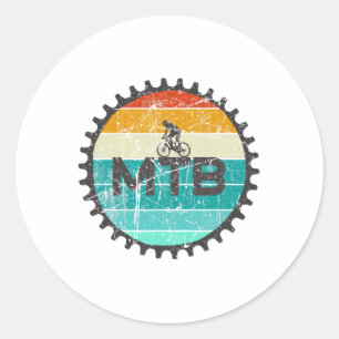 Vintage Mountain Bike - Retro Downhill Mtb Biking  Classic Round Sticker