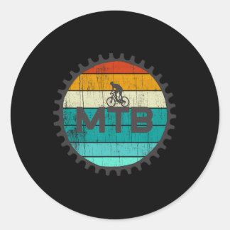 Vintage Mountain Bike Retro Mtb Biking Classic Round Sticker