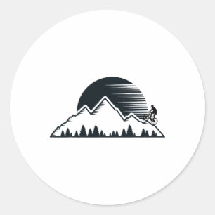 Vintage Mountain Bike Tee - Mtb Downhill Biking Me Classic Round Sticker