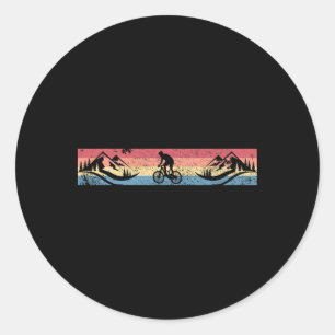 Vintage Mountain Biking Cycling Mtb Gift For Cycli Classic Round Sticker
