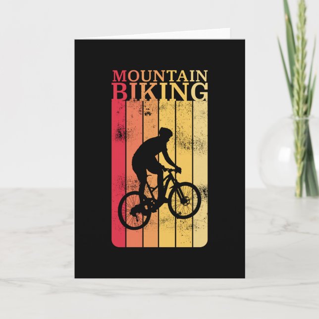 Vintage Mountain Biking MTB Cycling Gift Card (Front)