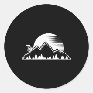 Vintage Mountain Biking Outdoor Mtb Downhill Bike Classic Round Sticker