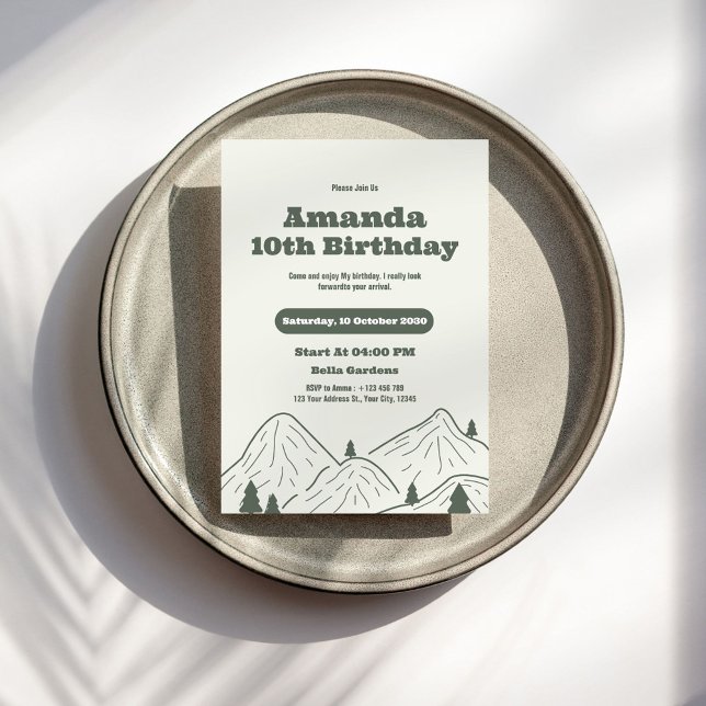 Vintage Mountain Birthday Party Invitation (Creator Uploaded)