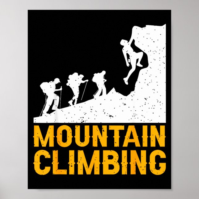 Vintage mountain climbing hiking backpacking poster (Front)