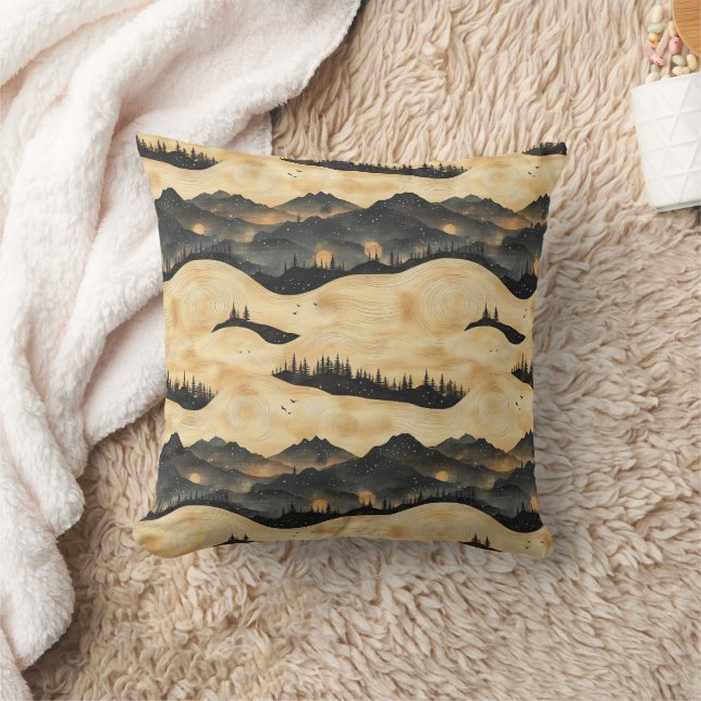 Vintage Mountain Clouds Landscape (1) Cushion (Blanket)