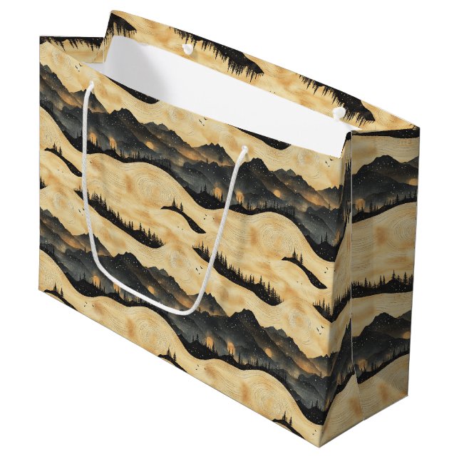Vintage Mountain Clouds Landscape (1) Large Gift Bag (Front Angled)