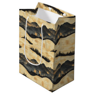 Vintage Mountain Clouds Landscape (1) Medium Gift Bag