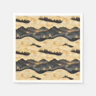 Vintage Mountain Clouds Landscape (1) Napkin