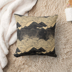 Vintage Mountain Clouds Landscape (2) Cushion