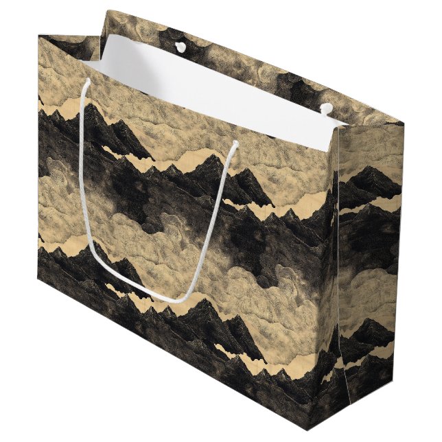 Vintage Mountain Clouds Landscape (2) Large Gift Bag (Front Angled)
