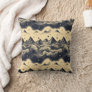 Vintage Mountain Clouds Landscape (3) Cushion