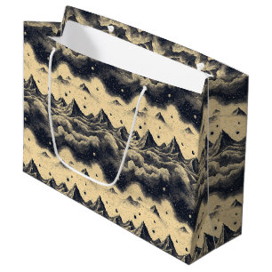 Vintage Mountain Clouds Landscape (3) Large Gift Bag