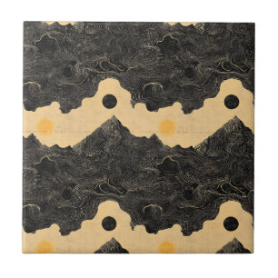 Vintage Mountain Clouds Landscape (4) Tile