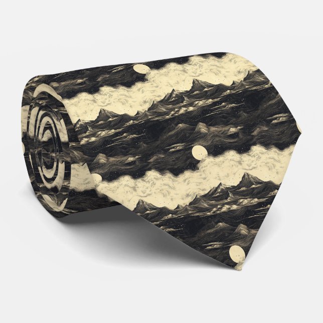 Vintage Mountain Clouds Landscape (5) Tie (Rolled)