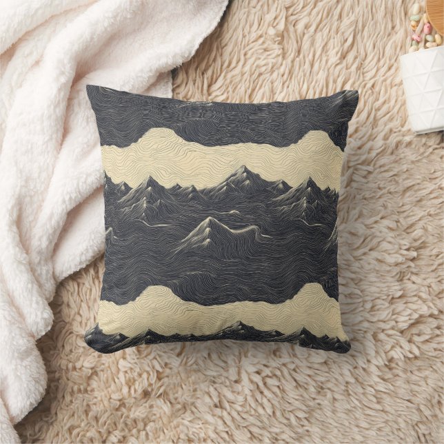 Vintage Mountain Clouds Landscape (6) Cushion (Blanket)