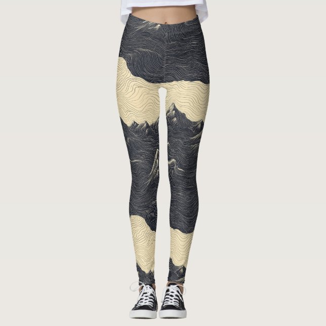 Vintage Mountain Clouds Landscape (6) Leggings (Front)