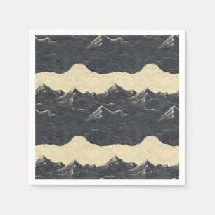Vintage Mountain Clouds Landscape (6) Napkin