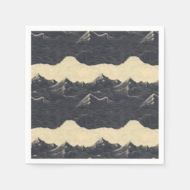 Vintage Mountain Clouds Landscape (6) Napkin (Front)