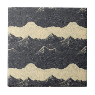 Vintage Mountain Clouds Landscape (6) Tile