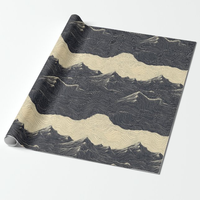 Vintage Mountain Clouds Landscape (6) Wrapping Paper (Unrolled)