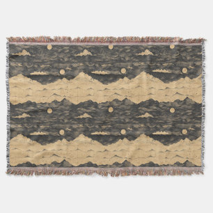 Vintage Mountain Clouds Landscape (7) Throw Blanket