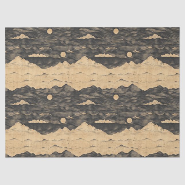 Vintage Mountain Clouds Landscape (7) Tissue Paper (Front)
