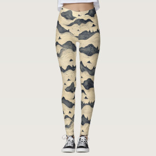 Vintage Mountain Clouds Landscape (8) Leggings
