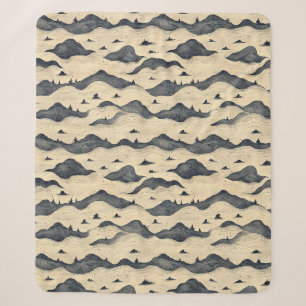 Vintage Mountain Clouds Landscape (8) Sherpa Blanket