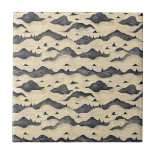 Vintage Mountain Clouds Landscape (8) Tile