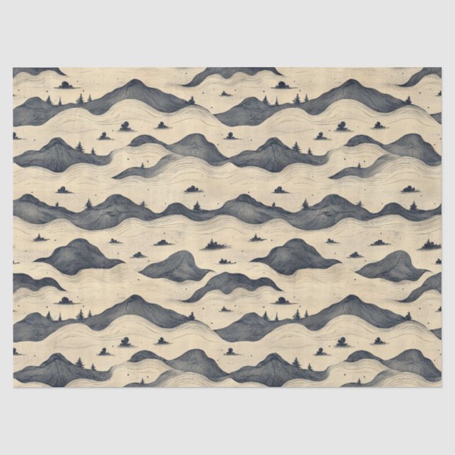 Vintage Mountain Clouds Landscape (8) Tissue Paper (Front)