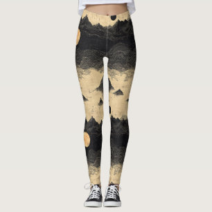 Vintage Mountain Clouds Landscape (9) Leggings