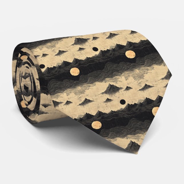 Vintage Mountain Clouds Landscape (9) Tie (Rolled)