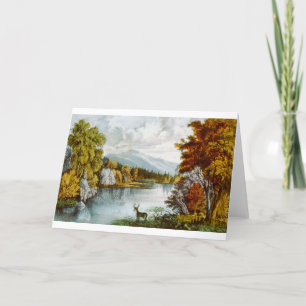 Vintage Mountain Illustration (Blank Inside) Card