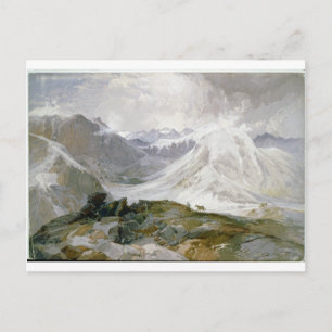 Vintage Mountain Illustration Postcard