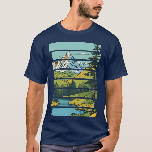 Vintage Mountain Landscape gift T-Shirt (Front)