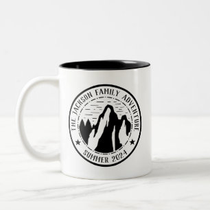 Vintage Mountain Logo Family Reunion Camping Trip Two-Tone Coffee Mug