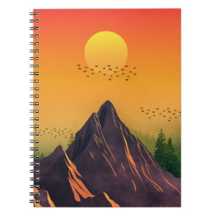 VINTAGE MOUNTAIN NATURE SUNSET NOTEBOOK
