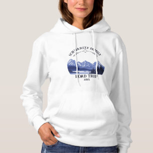 Vintage Mountain Sunset outdoor lake Retreat blue Hoodie