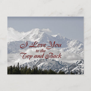 Vintage Mountains: I Love You to the Top and Back Postcard