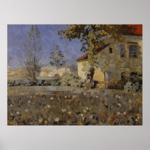 Vintage Mourier-Petersen House in Garden Poster